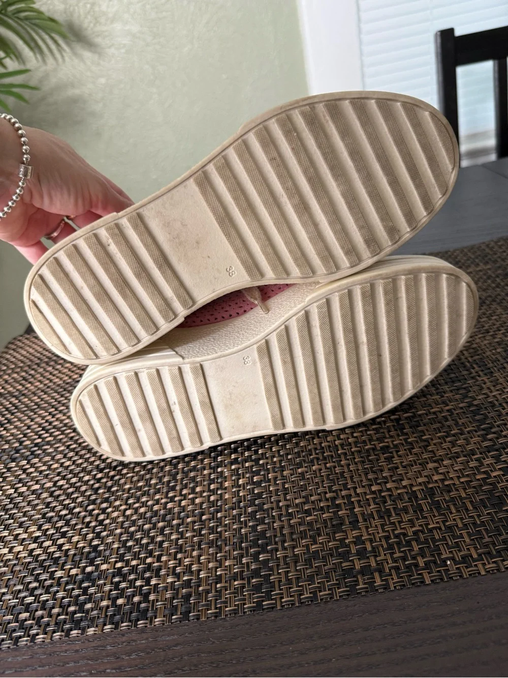 Bos. & Co. Pink Suede Platform Sneaker with Cream Sole